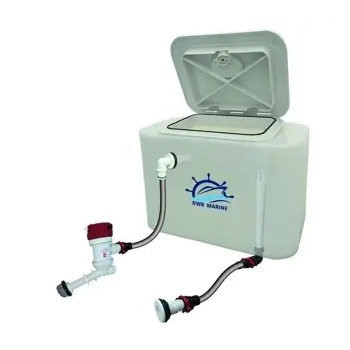 Livewell Tank 30LTR Kit With Rule Pump/Flowrite Fittings C/W White Hatch