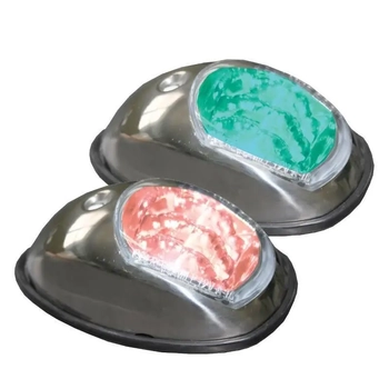 RWB LED Port and Starboard Navigation Lights ( Pair ) - Stainless Steel