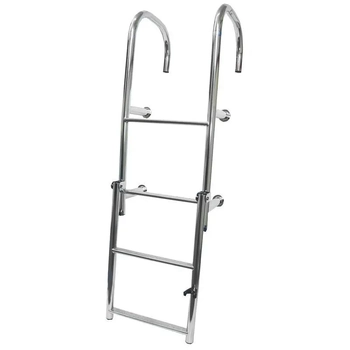 RWB Step Through Ladder 4 Rung Stainless Steel Straight Legs