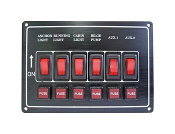 RWB Switch Panel -Hor.Black 6