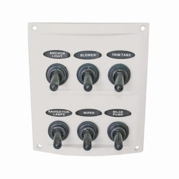 RWB White 6 Switch Panel 120 x 105mm Boat Marine