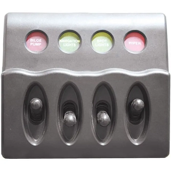 RWB 4 Switch Panel Backlit Waterproof with Fuses Boat Marine RWB2112