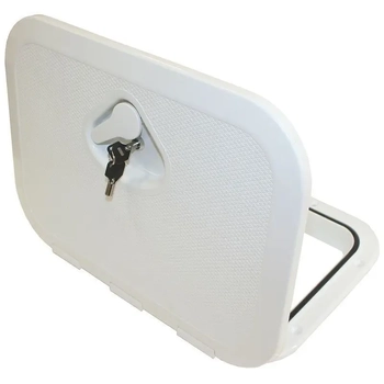 Nuova Rade Deluxe Opening Storage Hatch with Lock 375x275mm White