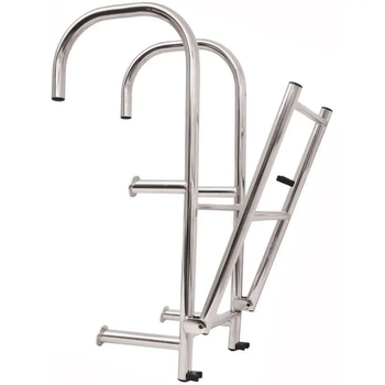 RWB Step Through Ladder 4 Rung Stainless Steel Angled Legs