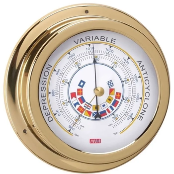 RWB Barometer Brass Flags 120