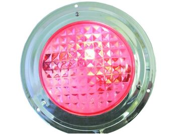 RWB LED Dome Light Stainless Steel Red / White 12V