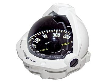Plastimo White Offshore 105 Powerboat Compass Flat Black Card