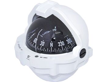 Plastimo White Offshore 105 Powerboat Compass Conical Black Card
