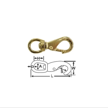 RWB Snap Hook Swivel Brass 1