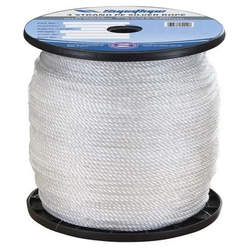 3 Strand PE Silver Rope 125m Reel 6mm 369kg Breaking Strain Boat Marine Fishing