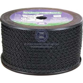 8 Strand Nylon Rope 100m 12.5mm 2940kg Black Breaking Strain Boat Marine Fishing