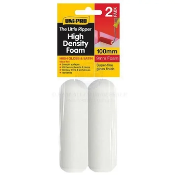 Roller cover hd foam 100mm 2 pack slide on 9mm nap