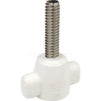 Canopy Wing Bolt Nylon With 1/4" Unc Ss Thread White - Pack Of 10