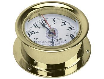 Polished Brass Clock 80mm Face 115mm Outside Boat Marine