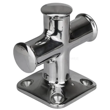 316G Polished Stainless Steel Solid Cross Bollard 114mm Heavy Duty Deck Boat 