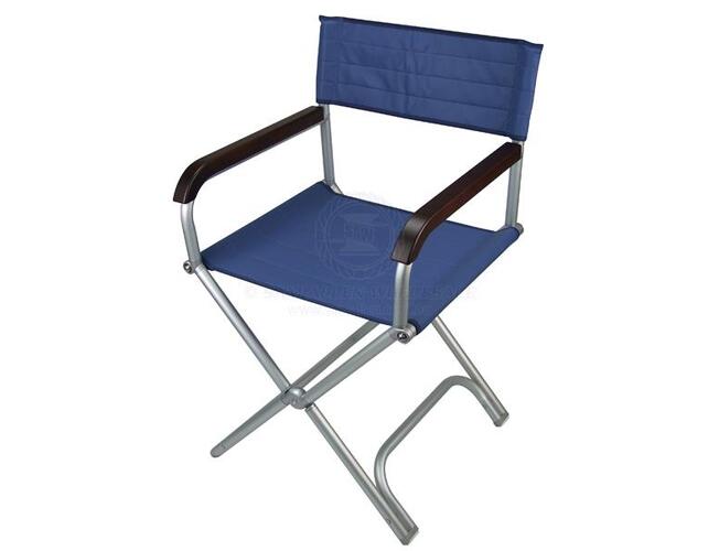 RELAXN Luxury Compact Folding Deck Chair Cobalt Blue Aluminium Frame Boat Marine