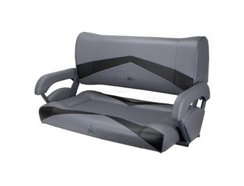 RELAXN Console Series Double Flip Back Bench Boat Seat - Dark Grey/Black Carbon