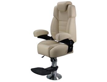 RELAXN Voyager Pilot Boat Seat with Air Ride Pedestal & Footrest - Beige