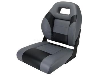 RELAXN 'Deluxe' Bay Series Folding Boat Seat - Grey/Black
