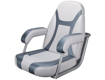 RELAXN Bluewater Series High Back Boat Seat - White/Grey Carbon