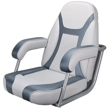 RELAXN Bluewater Series High Back Boat Seat - White/Grey Carbon
