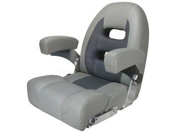 RELAXN Cruiser Series High Back Boat Seat - Light Grey/Dark Grey