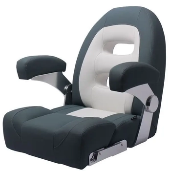 RELAXN Cruiser Series High Back Boat Seat - White/Dark Grey