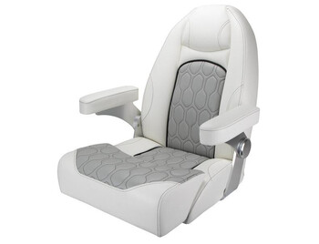 RELAXN Nautilus Series High Back Boat Seat - White/Grey