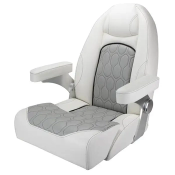 RELAXN Nautilus Series High Back Boat Seat - White/Grey