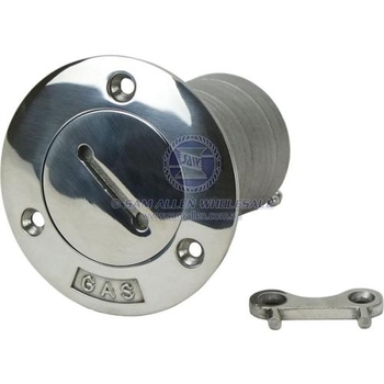 50mm Gas Hose Filler with Key Stainless Steel Flush Mount Boat Caravan Marine
