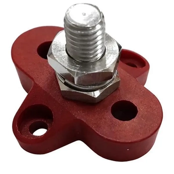 Terminal Stud M8 Single Red H/Duty