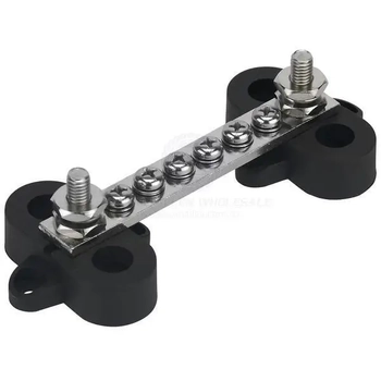 RELAXN Heavy Duty Buss Bar 6 Way 2 Terminal Stud 100 Amp 12V-48V Marine Boat