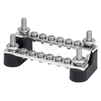Buss Bar HD 2 x 6Way 4 Stud Stepped with Cover