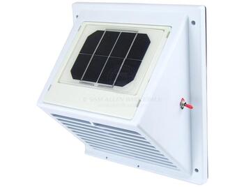 Solar Powered Wall Mounted Ventilation Fan - White