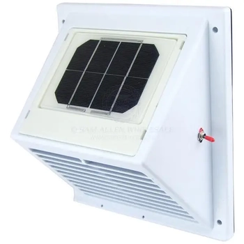Solar Powered Wall Mounted Ventilation Fan - White