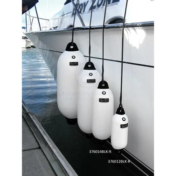 Supafend PVC Boat Fenders with Rope M 600mm x 200mm - Black Tip