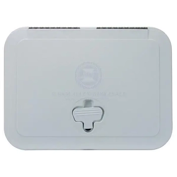 Jim Black Low Profile Access Hatch Hinged Boat Marine Deck White 8" x 14"