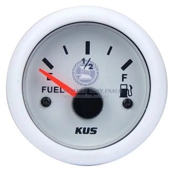 12/24V Wht Fuel Gauge 240-33 Ohms
