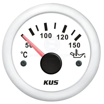 Gauge Temp White 12-24V 52mm