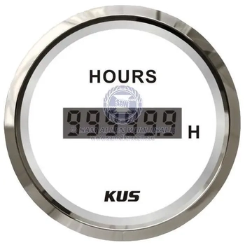 12/24V White Ss Hourmeter 52mm