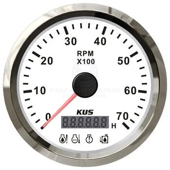 12/24V White Ss Tacho/Hour Meter