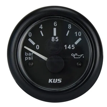 Gauge Oil Press. 12/24V 10 Bar Bk Black In Black Bezel 10-184