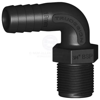 Hose Tail 90° 3/4" Bsp Black