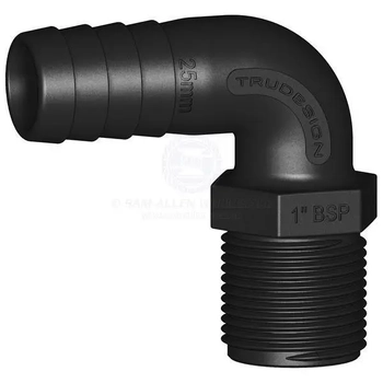 Hose Tail 90° 1" Bsp Black