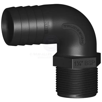 Hose Tail 90° 1 1/4" Bsp Black