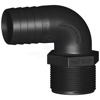 Hose Tail 90° 1 1/2" Bsp Black