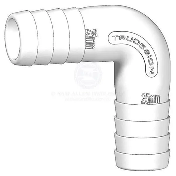 Hose Joiner 90° 25mm White