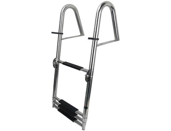 Relaxn 4 Step Telescopic Stainless Steel Boat Ladder with Hand Rail