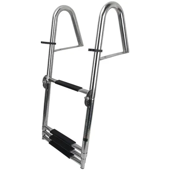 Relaxn 4 Step Telescopic Stainless Steel Boat Ladder with Hand Rail