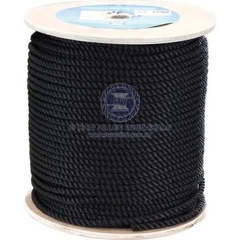 8mm 200Mtr 3 Str Black Polyester